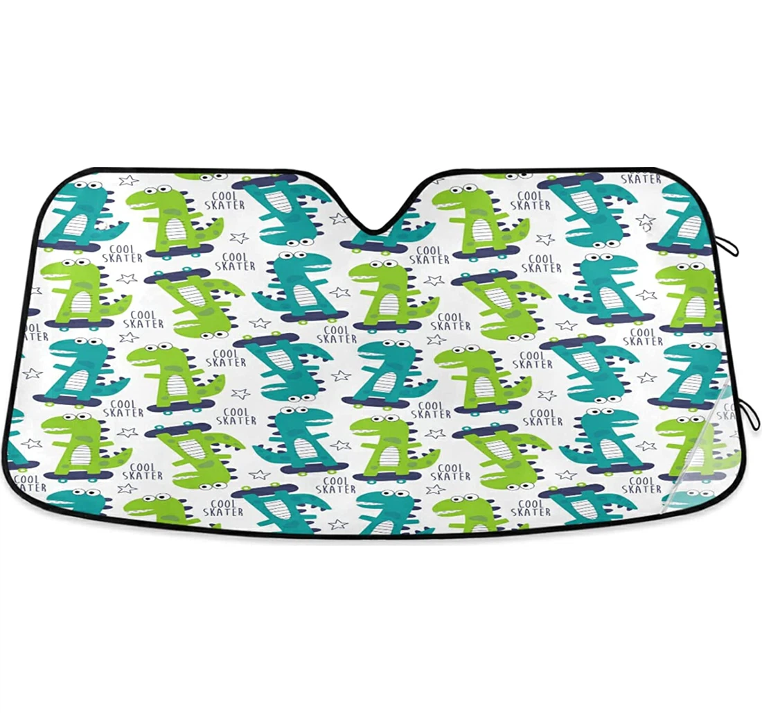 Skater Dinosaur Auto Sun Shade