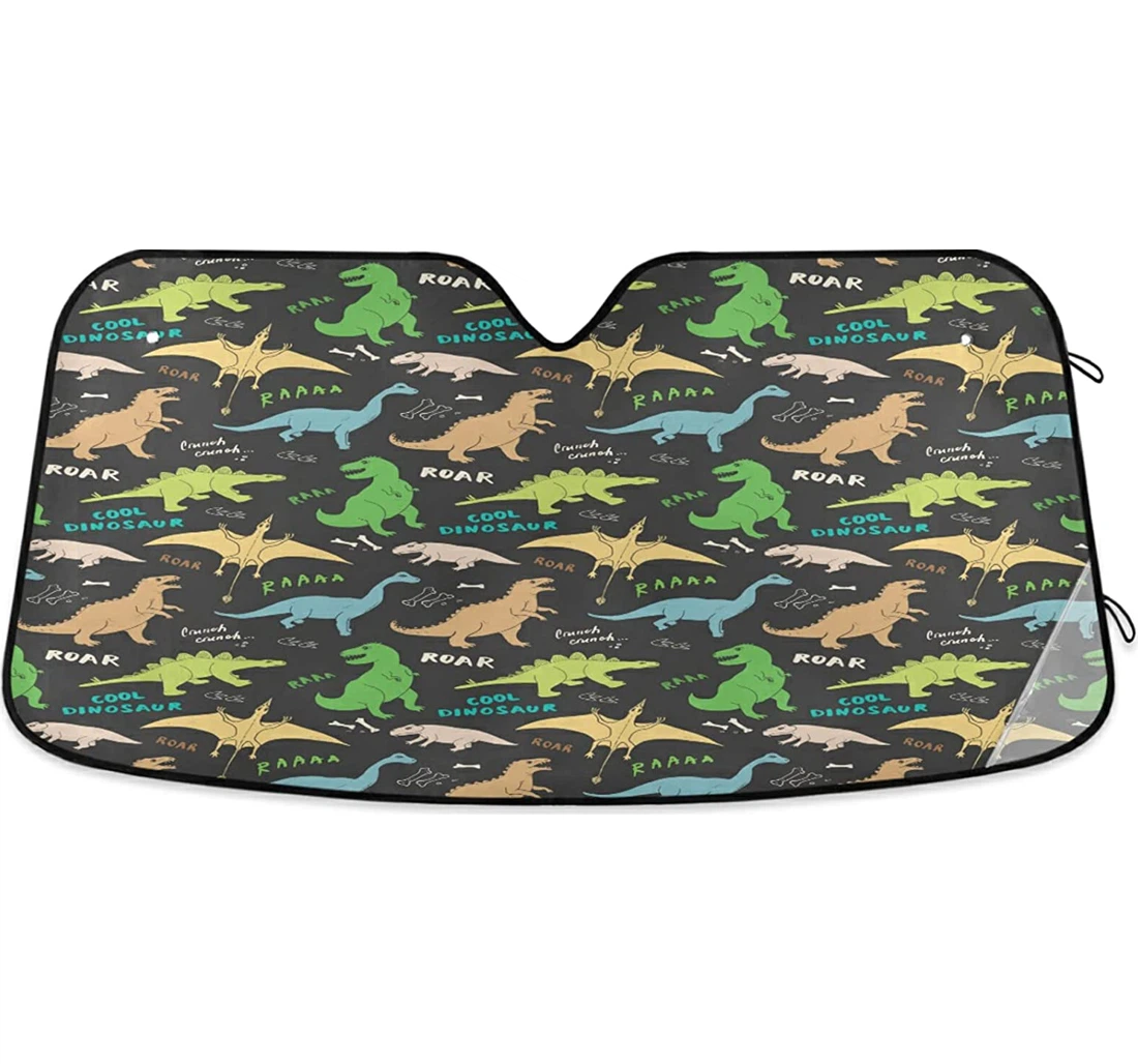 Cute Dinosaurs Doodles Auto Sun Shade