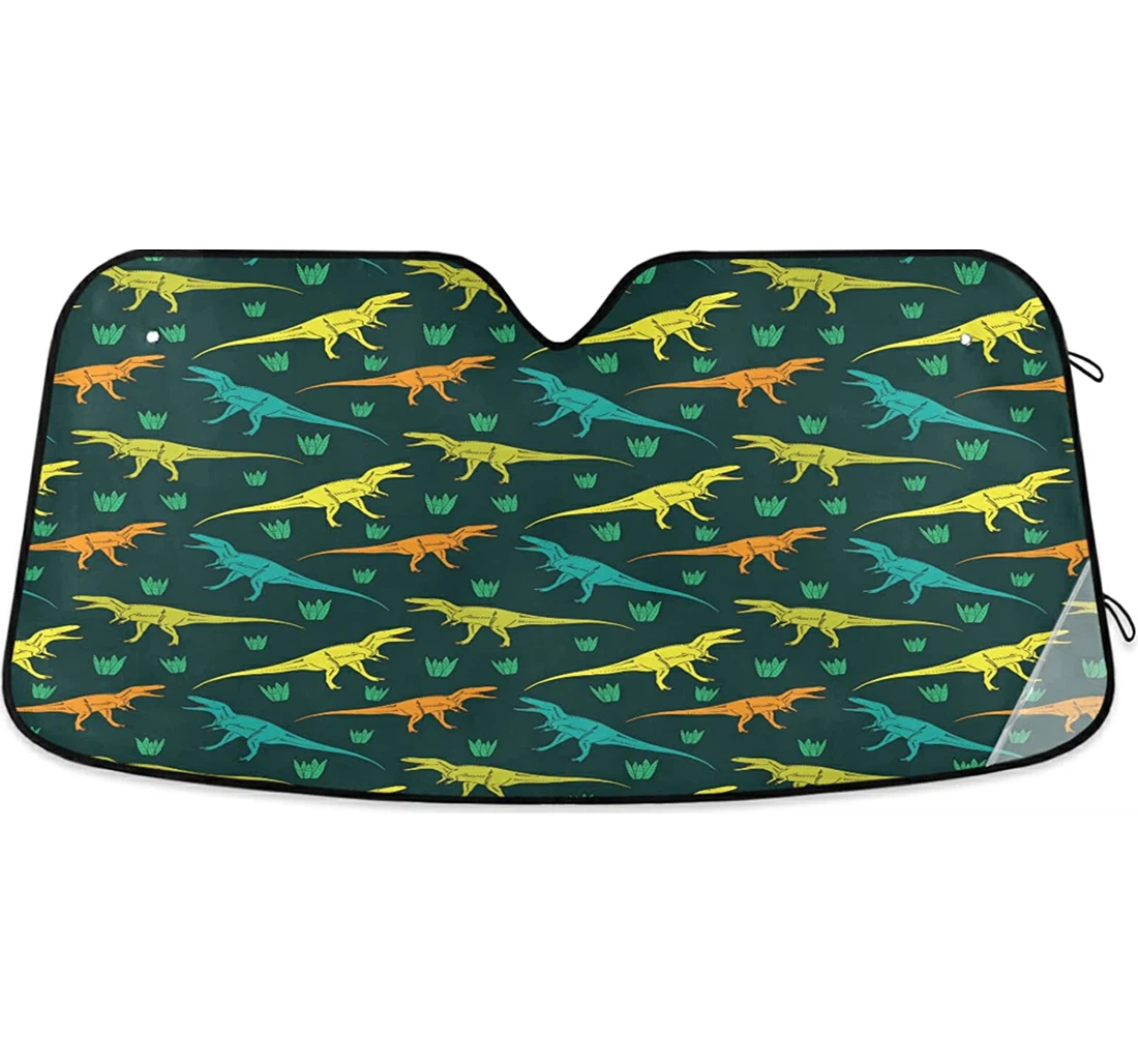 Dinosaurs Grass Color Auto Sun Shade