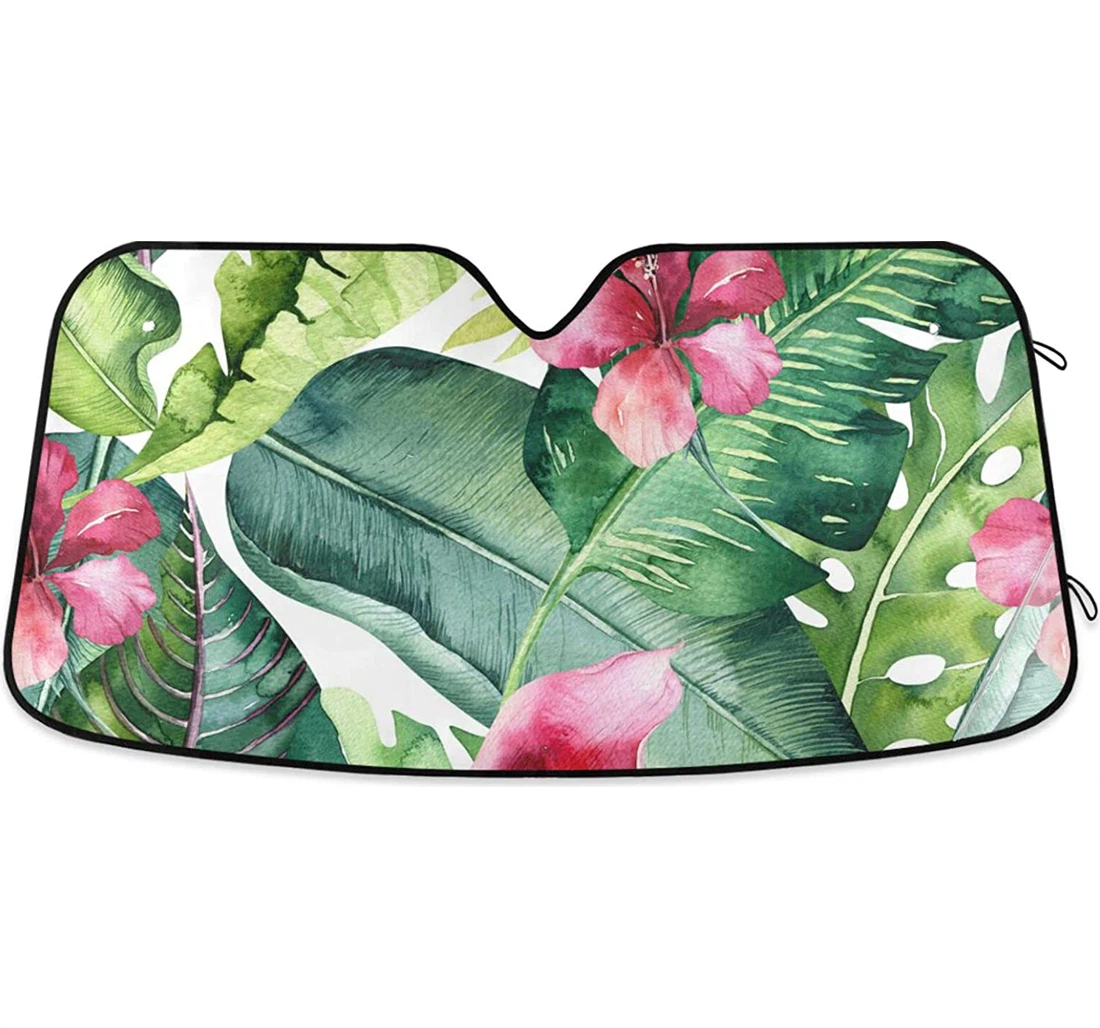Hawaii Palm Leaves Auto Sun Shade