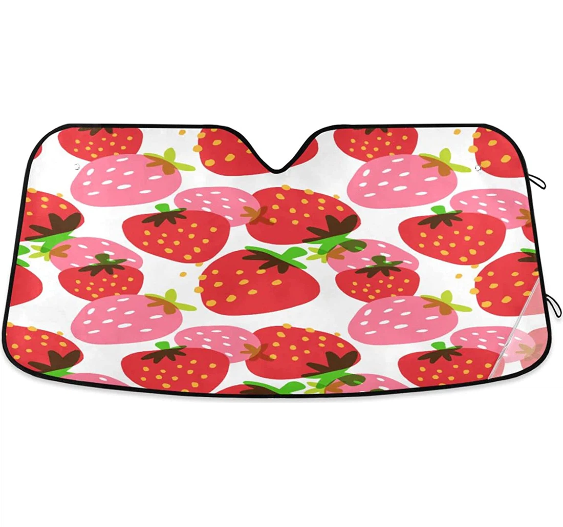 Kigai Cartoon Strawberry Auto Sun Shade