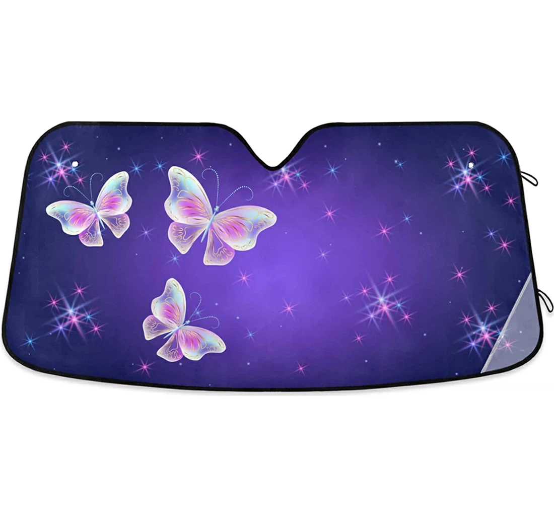 Butterflies Purple Auto Sun Shade