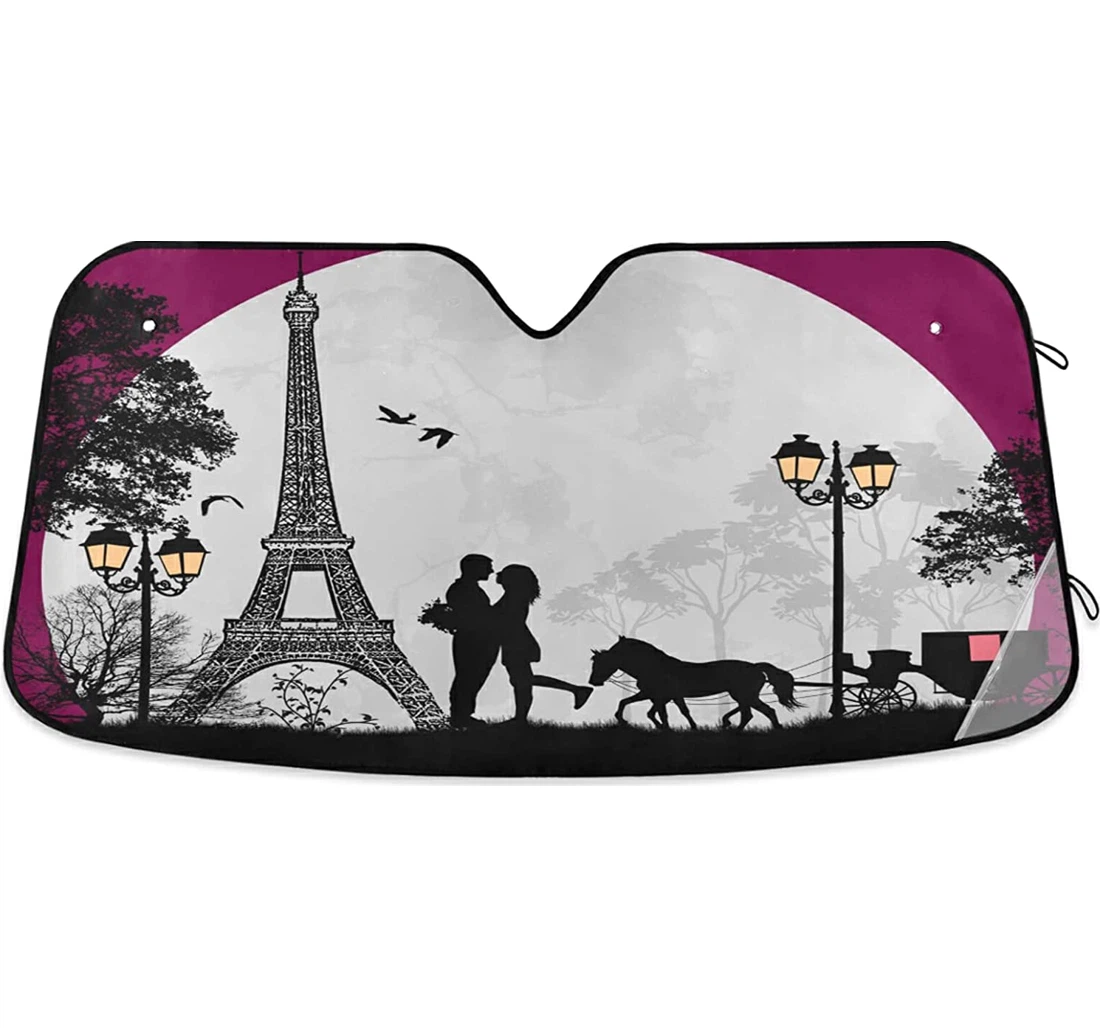 Eiffel Valentine's Day Auto Sun Shade