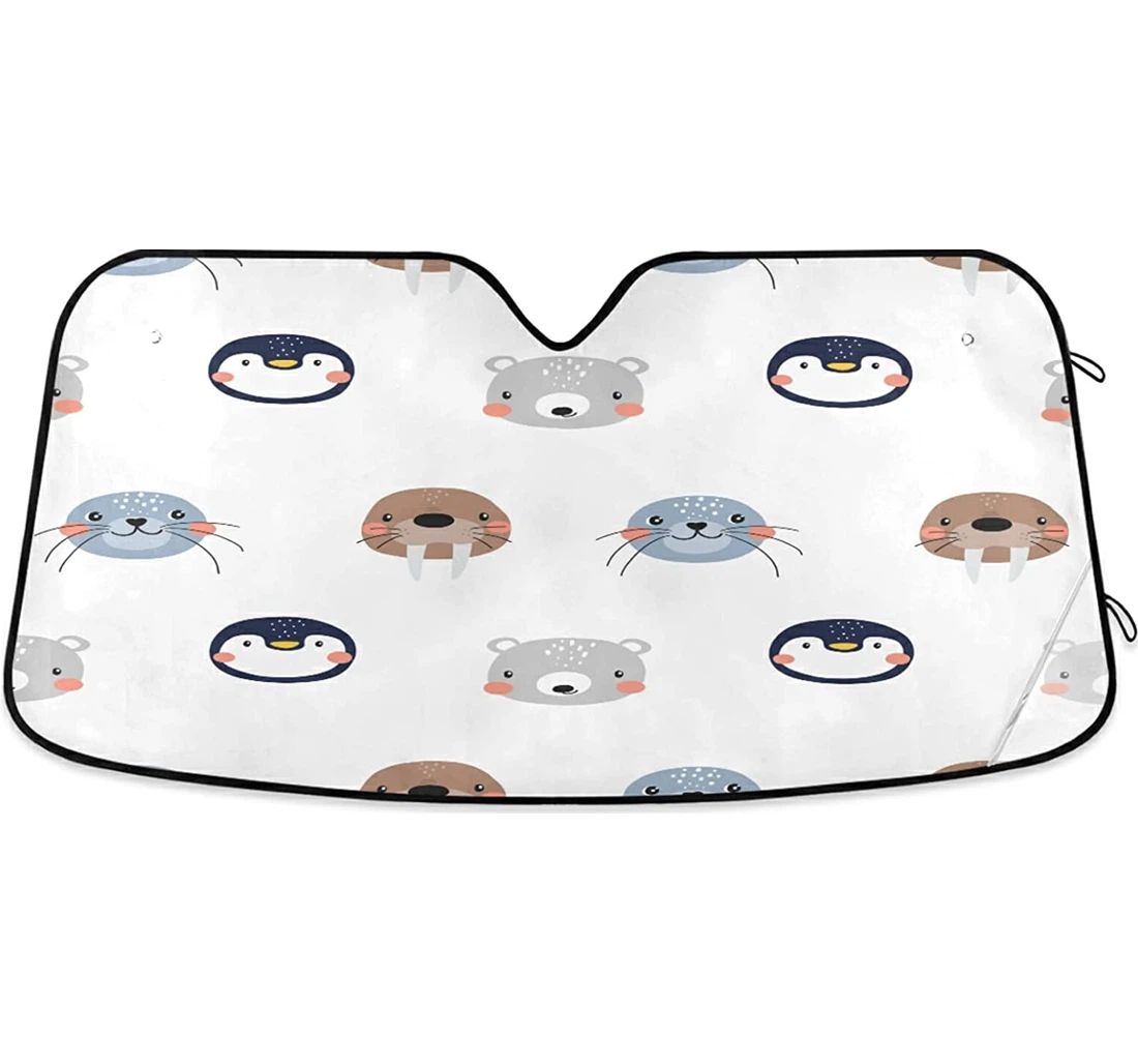 Cute Arctic Animals Auto Sun Shade