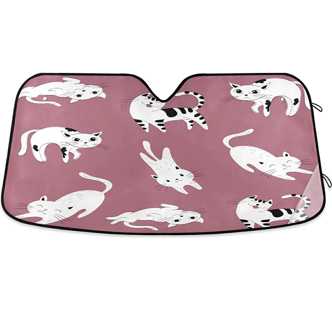 Cute White Cat Kitten Auto Sun Shade