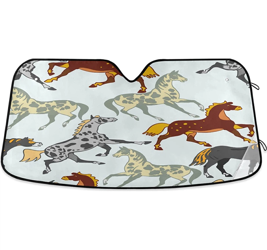 Running Horses Auto Sun Shade