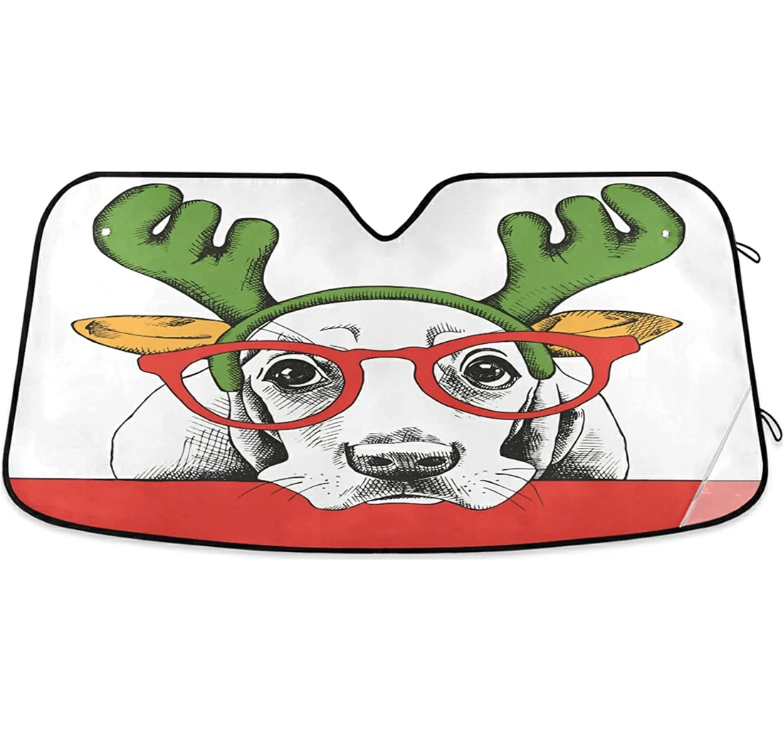 Antlers Dog Auto Sun Shade