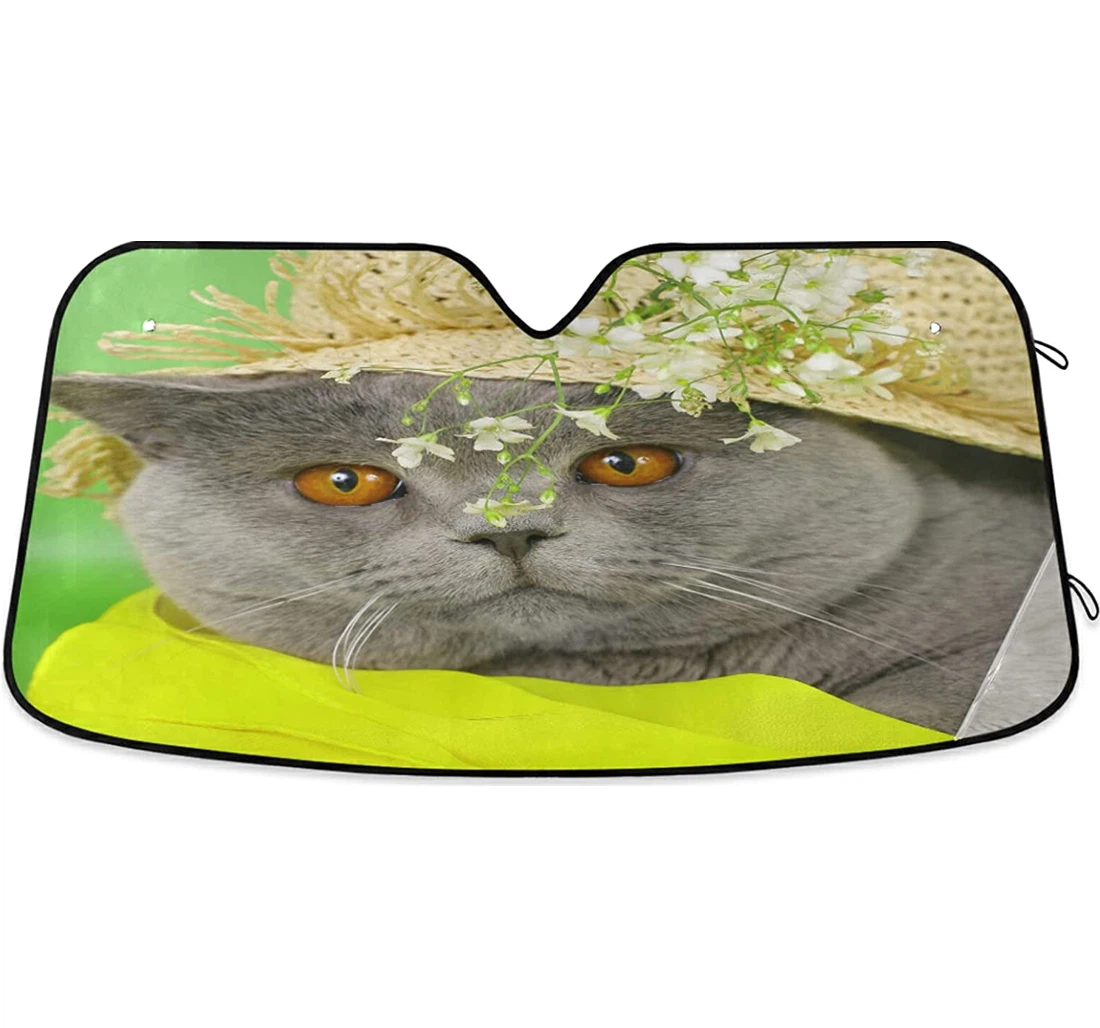 British Shorthair Cat Coolsun Fits Auto Sun Shade