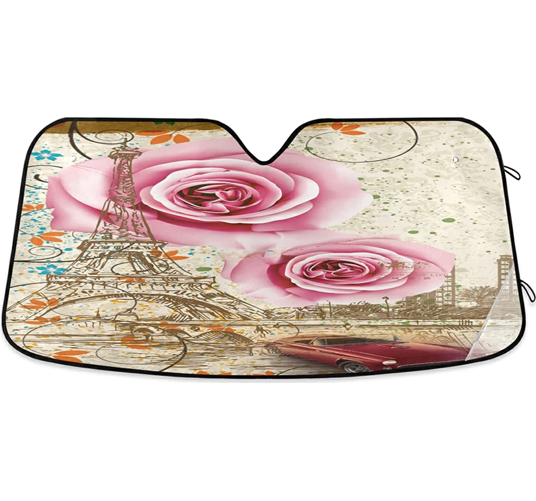 Beautiful Eiffel Tower Auto Sun Shade
