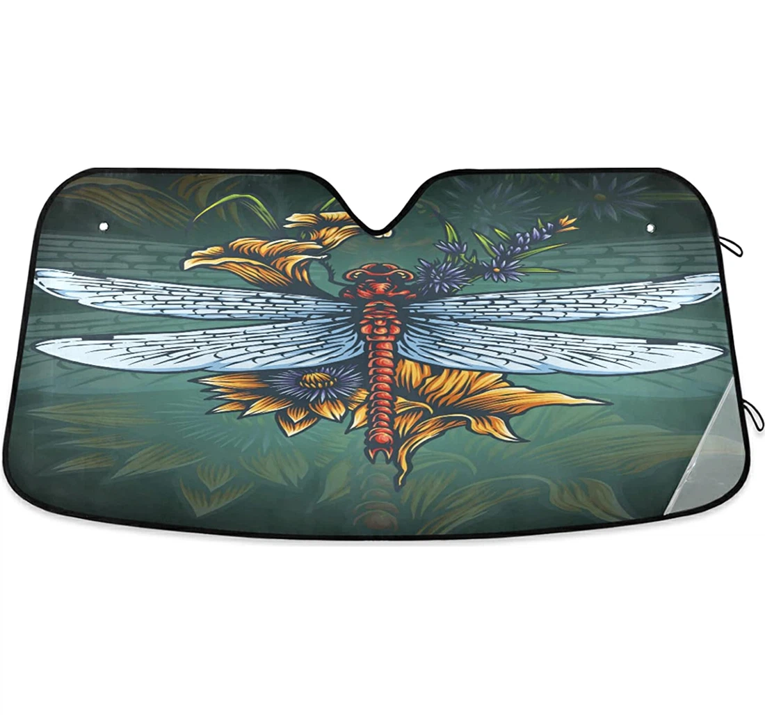 Beautiful Retro Dragonfly Auto Sun Shade