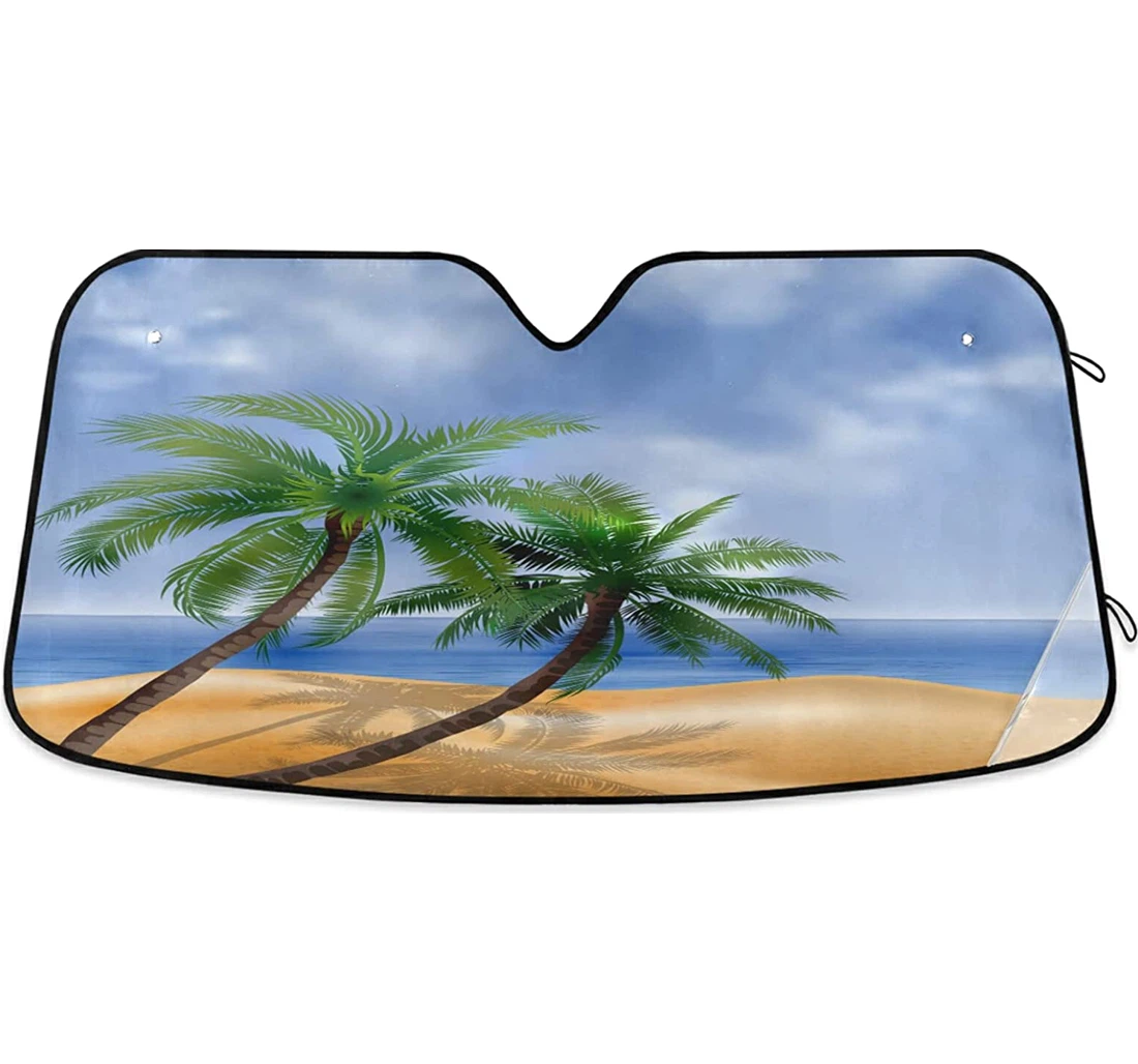 Coconut Tree Beach Auto Sun Shade