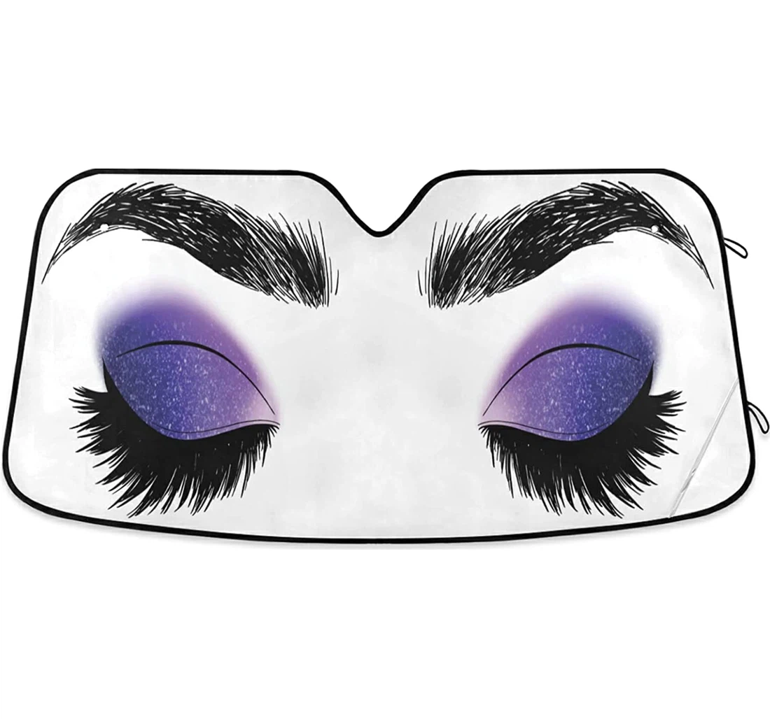 Lashes Makeup Closed Eyes Pattern Auto Sun Shade