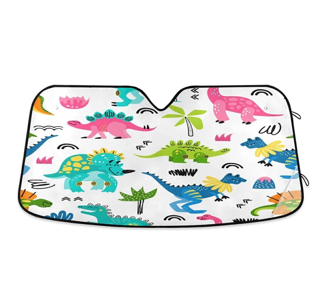 Childish Dinosaurs Cute Pattern Auto Sun Shade