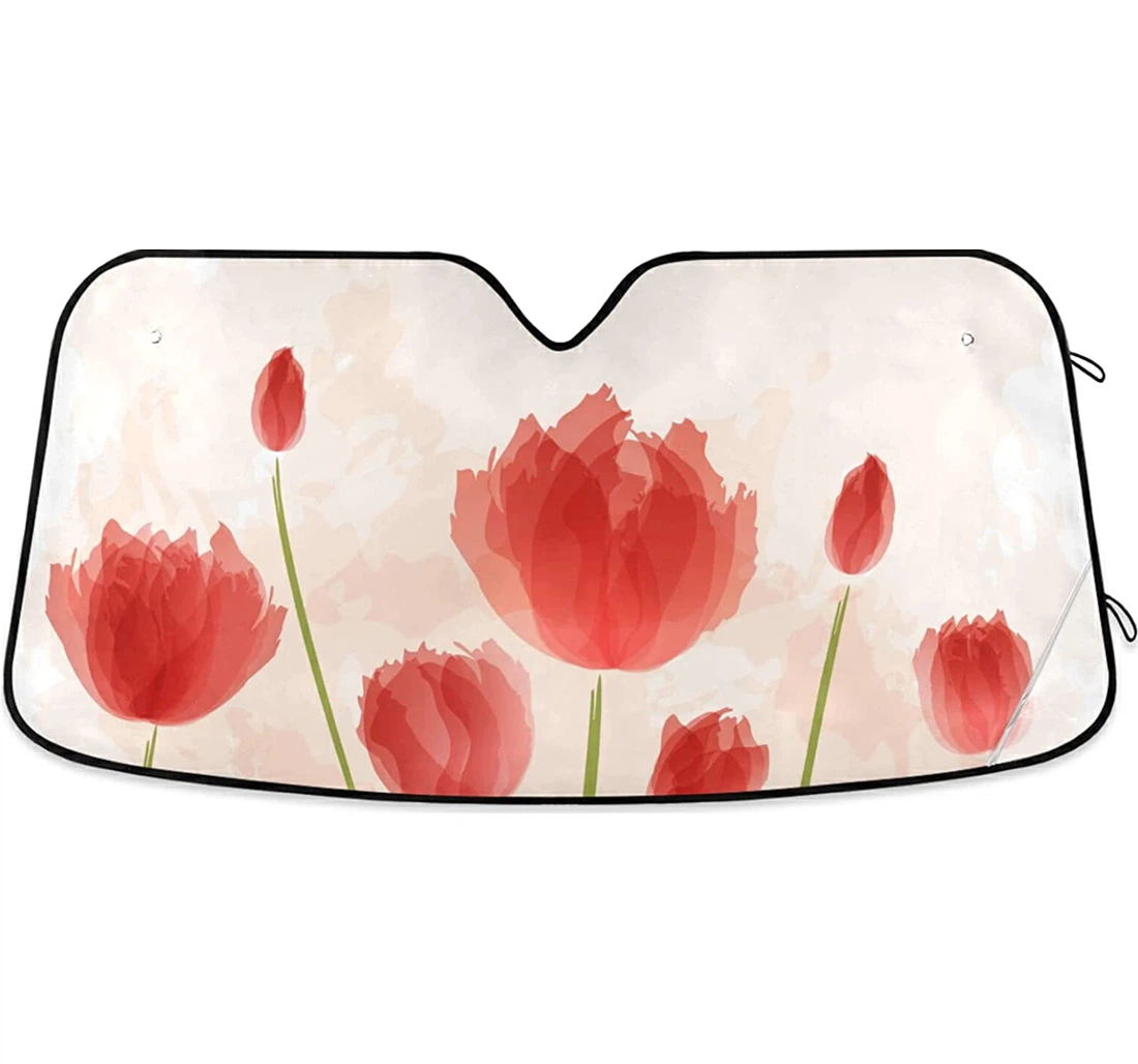 Blooming Tulips Pickup Auto Sun Shade