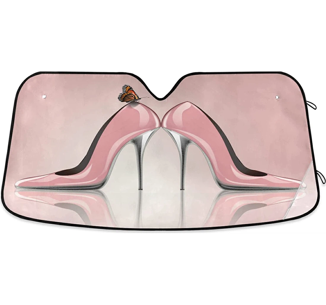 Elegant Pink High Heel Shoes Auto Sun Shade