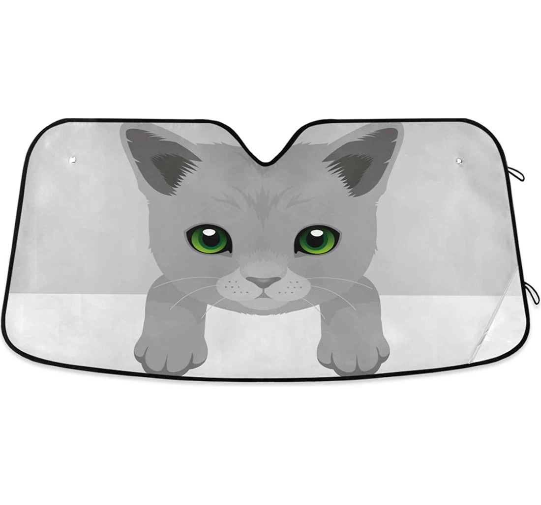 Russian Bleu Kitty Auto Sun Shade