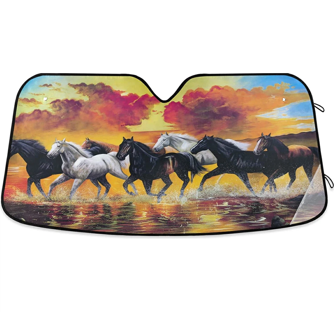 Free Horse Runs Through Auto Sun Shade