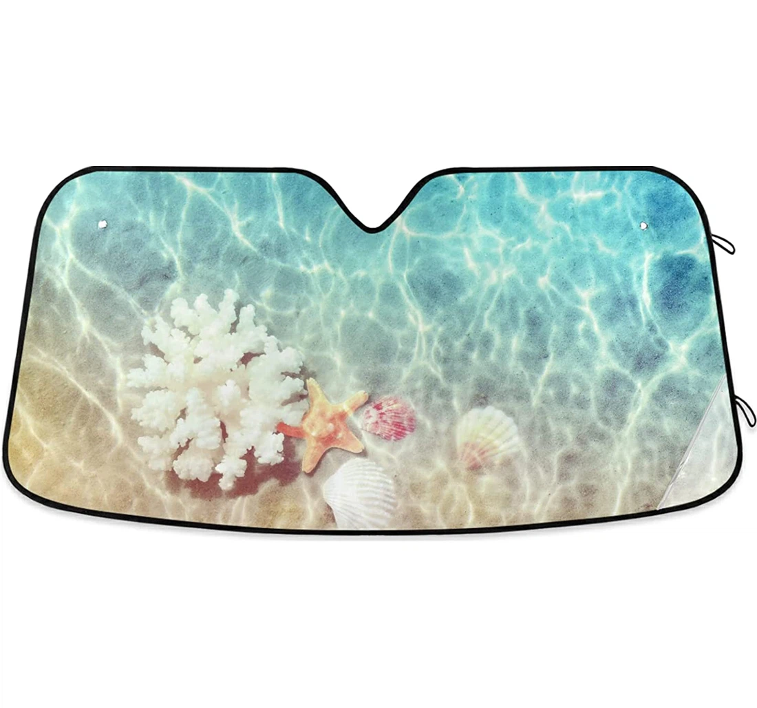 Seashells Sea Coral Summer Beach Sea Water Auto Sun Shade