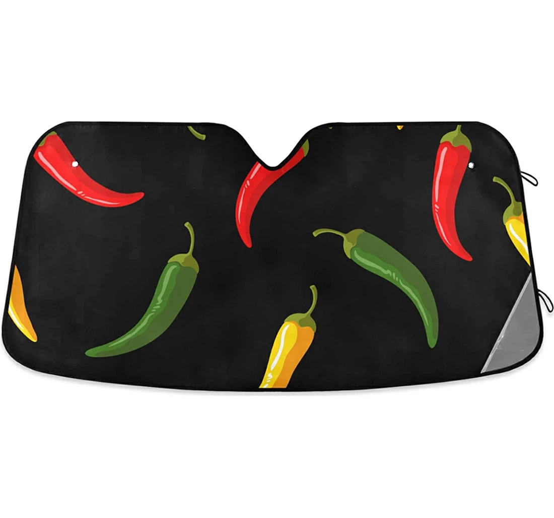 Colorful Pepper Chilli Harmful Auto Sun Shade