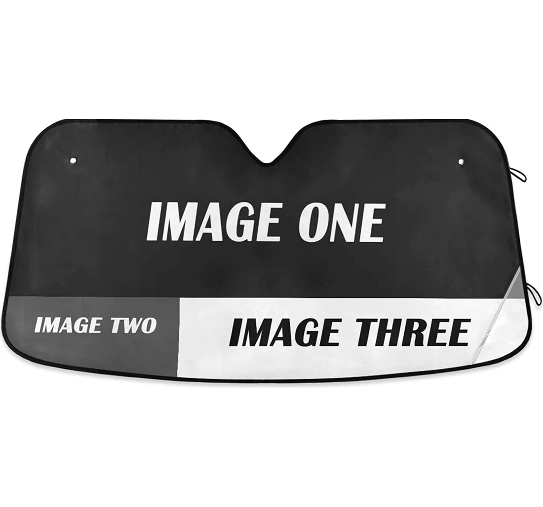 Custom Made Three Pictures Personalized Auto Sun Shade