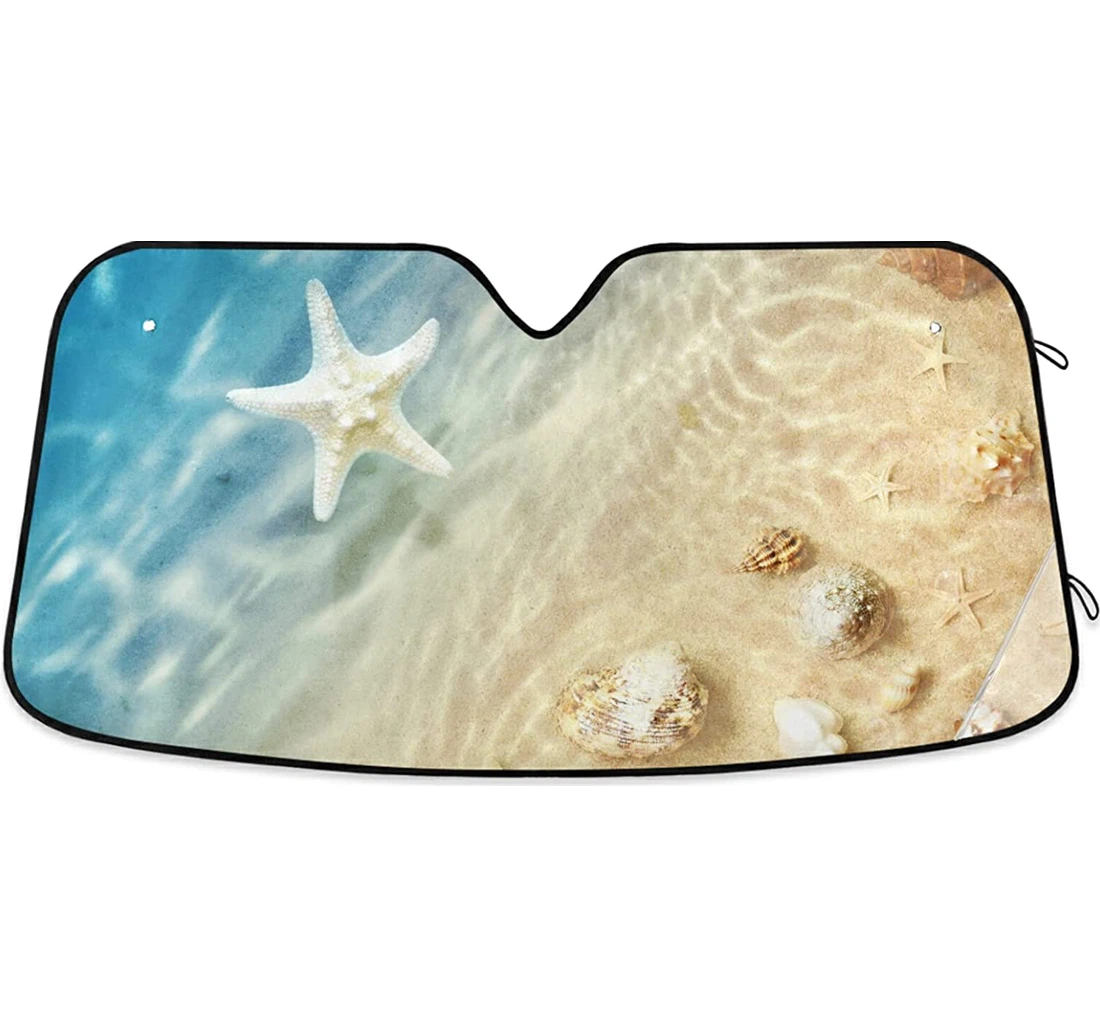 Starfish Seashell Summer Sea Water Sandy Beach Auto Sun Shade