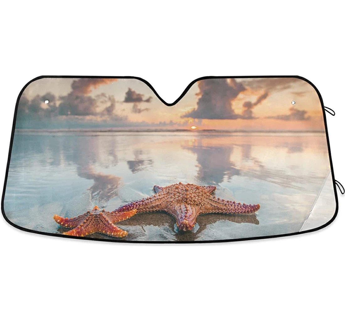 Summer Starfish Sunset Auto Sun Shade