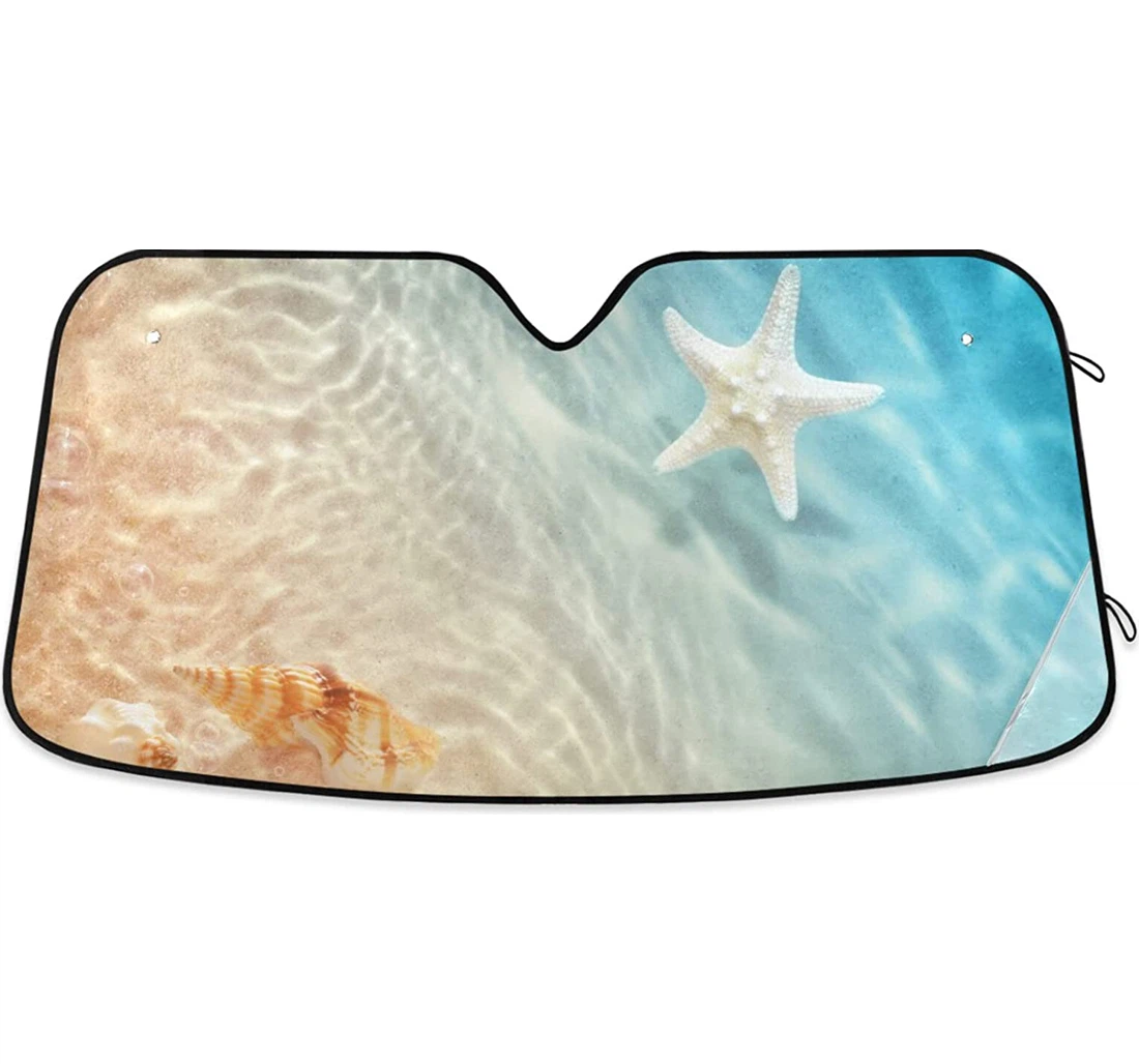 White Starfish Sea Water Seashell Summer Beach Auto Sun Shade