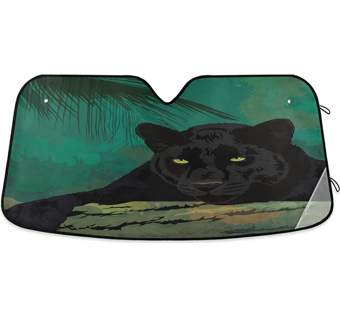Black Leopard Tree Landscape Coolsun Fits Auto Sun Shade