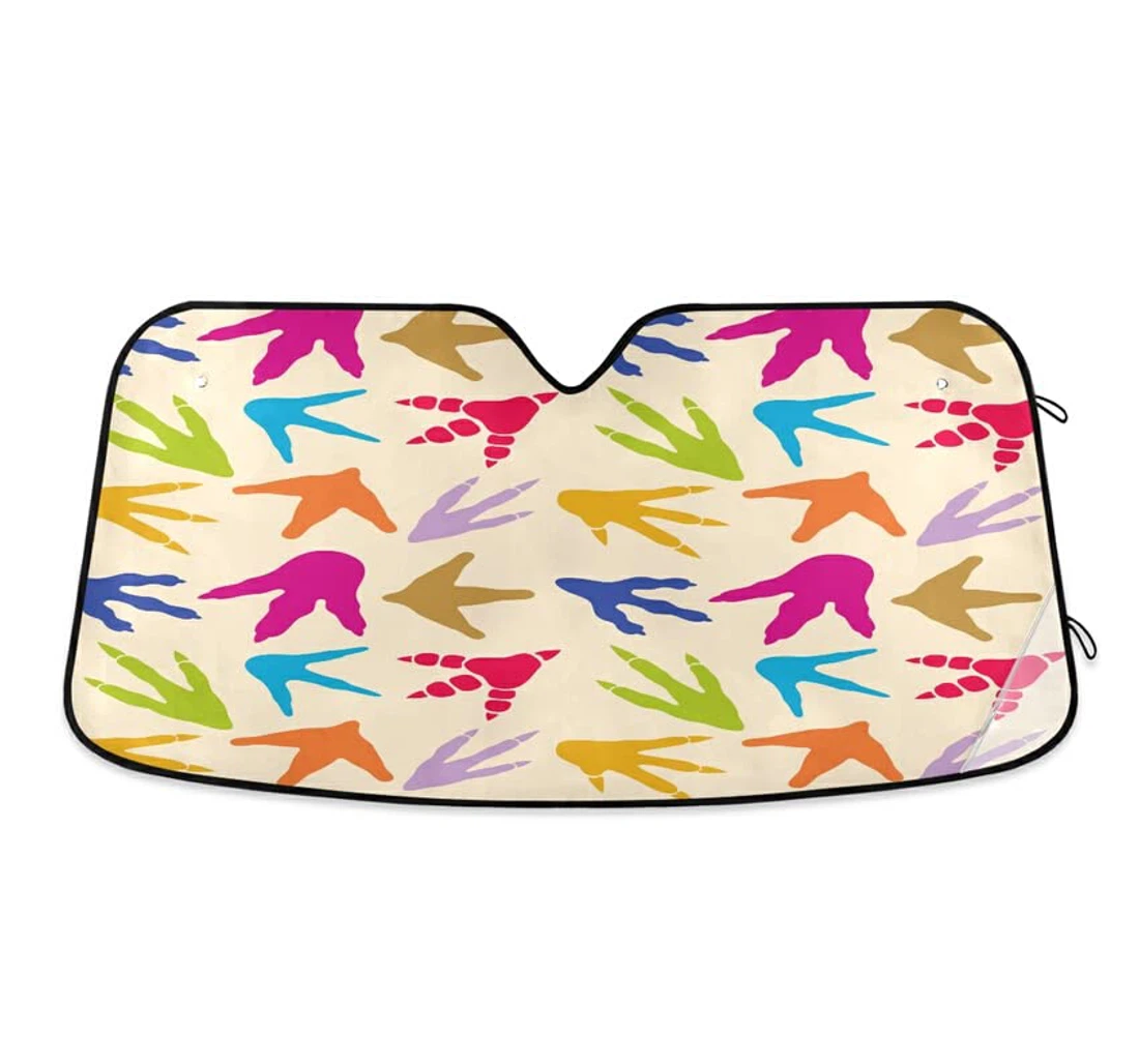 Dinosaurs Paw Colorful Pattern Auto Sun Shade