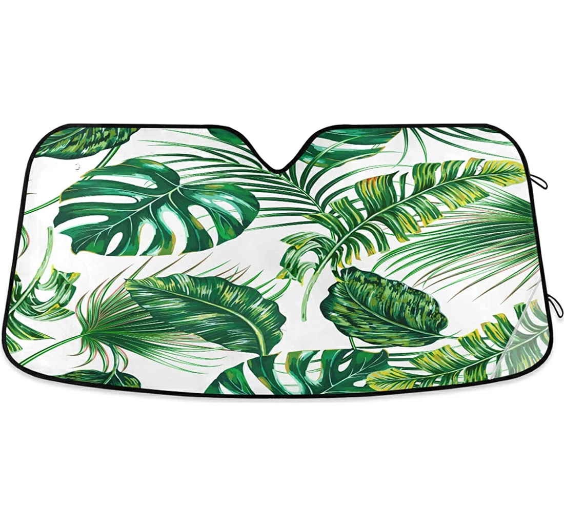 Summer Banana Palm Leaves Auto Sun Shade