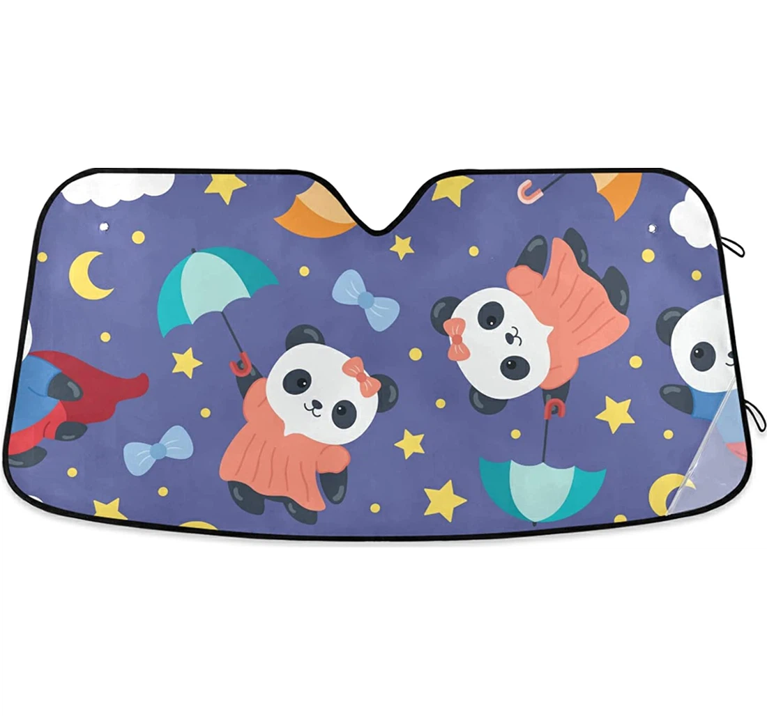 Cute Cartoon Panda Girl Auto Sun Shade