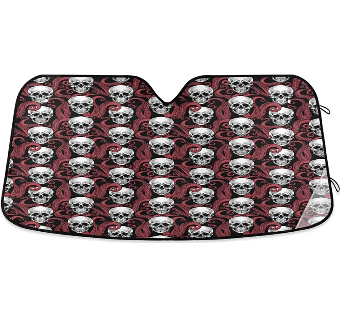 Skull Red Ooctopus Black Coolsun Fits Auto Sun Shade
