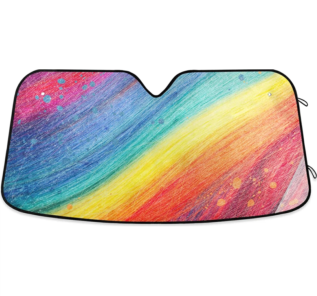 Rainbow Fluid Auto Sun Shade