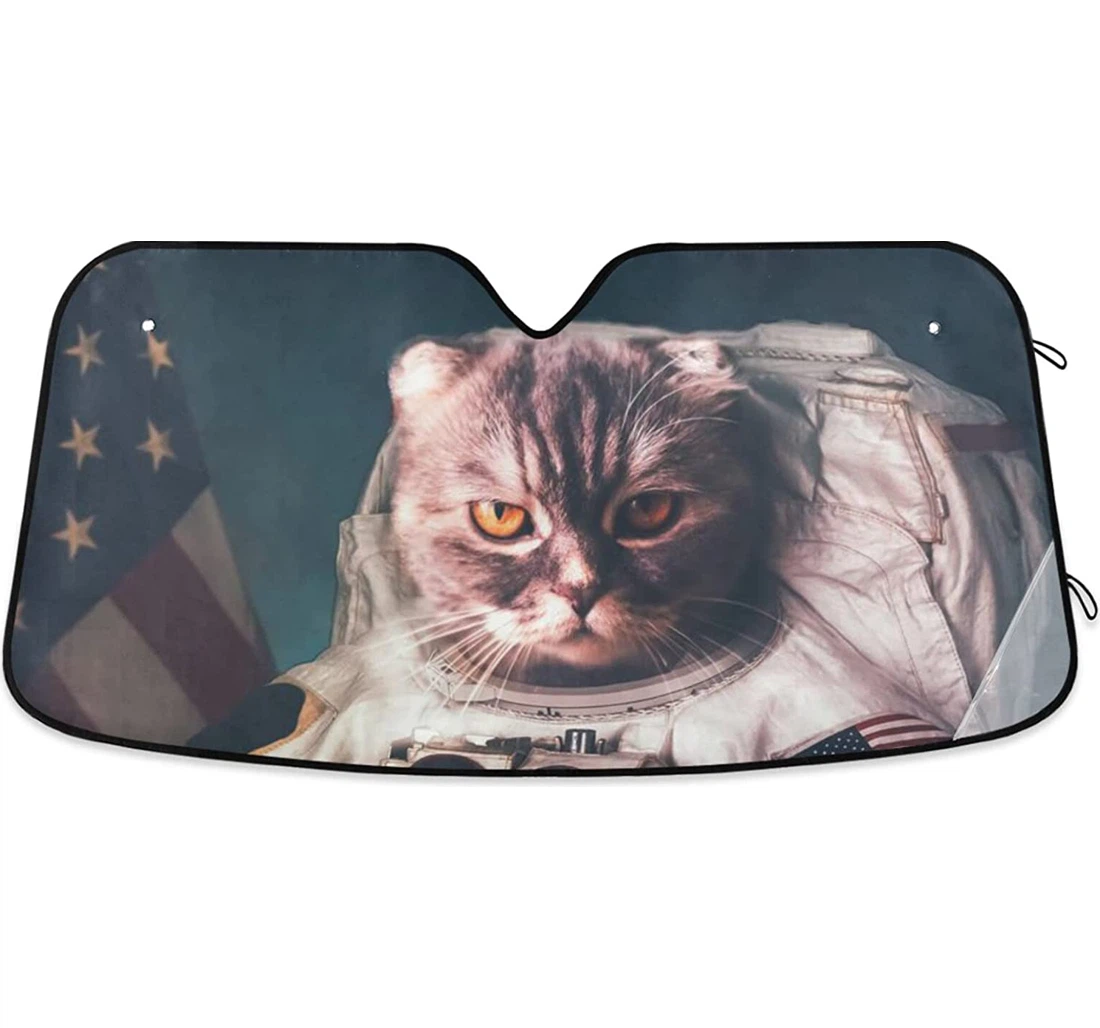 Cat Astronaut Auto Sun Shade