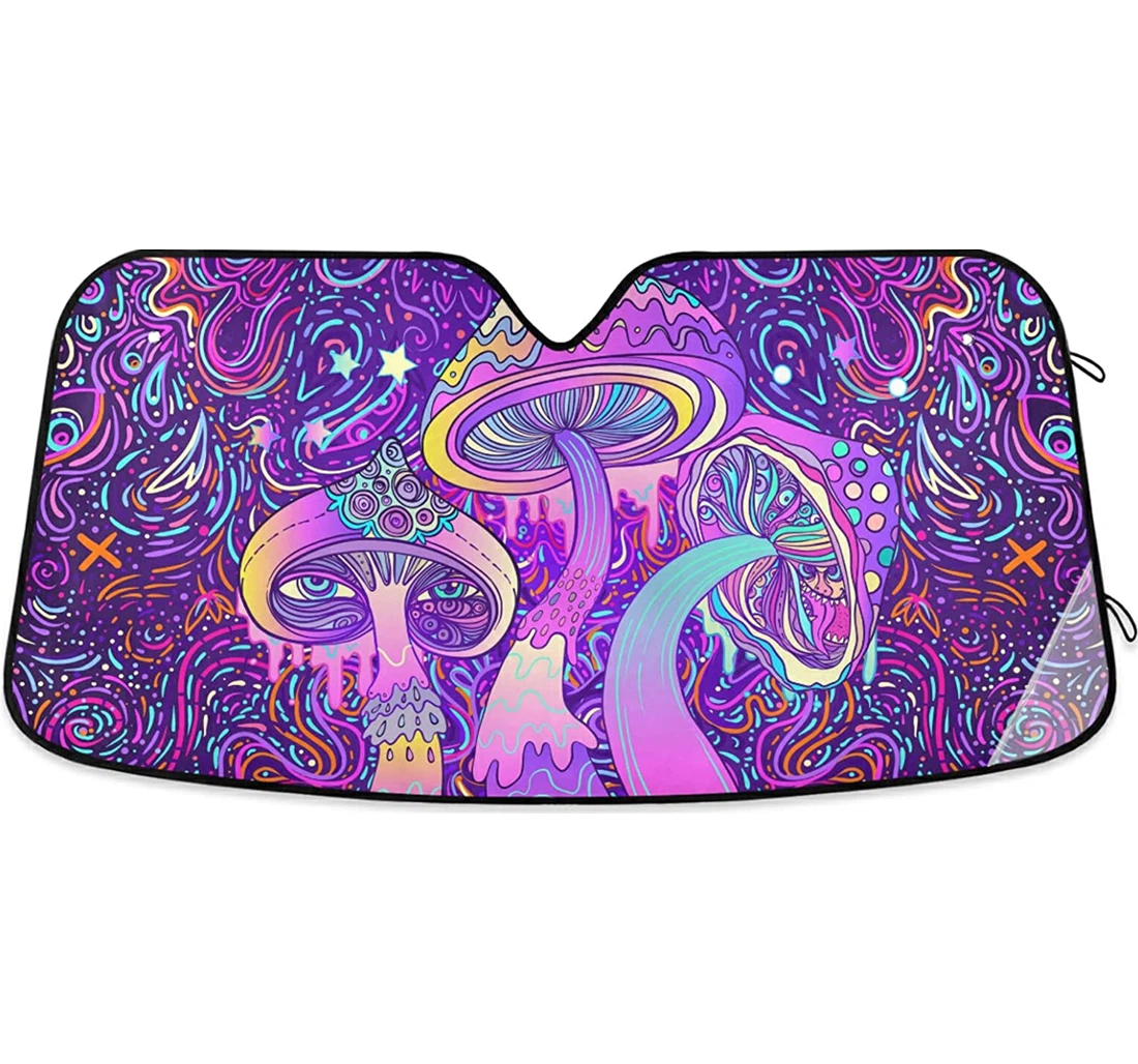 Psychedelic Mushroom Auto Sun Shade