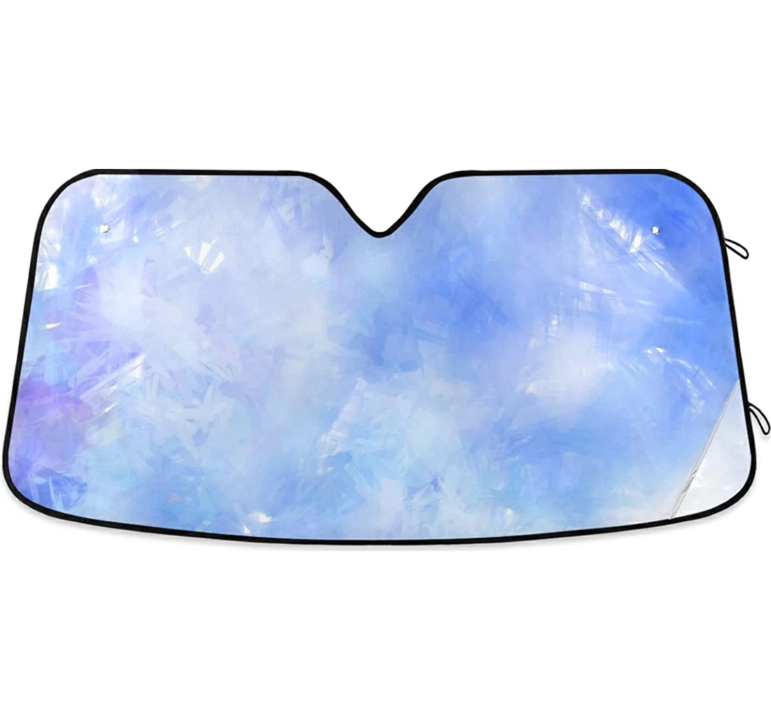 Chic Blue Tie Dye Auto Sun Shade