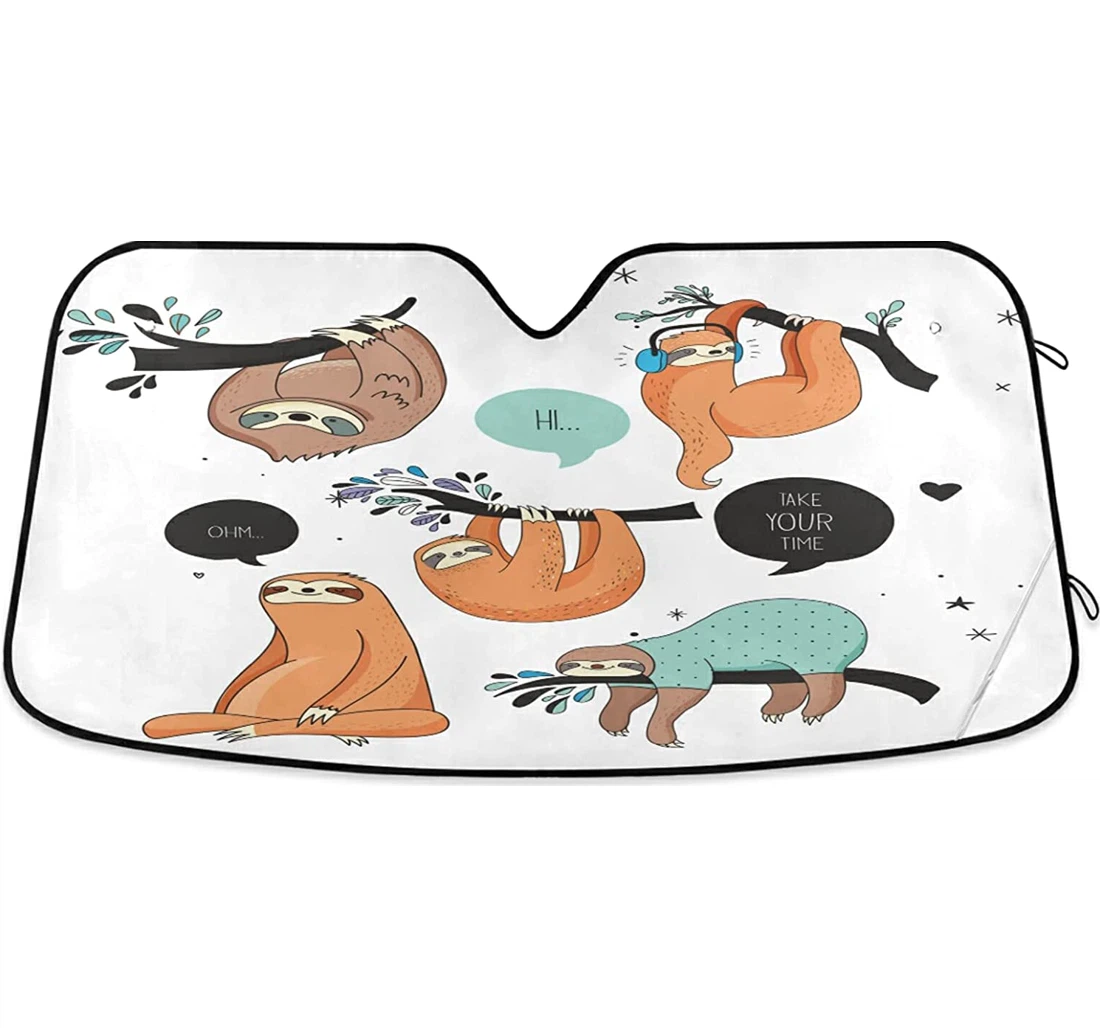 Funny Sloth Coolsun Fits Auto Sun Shade