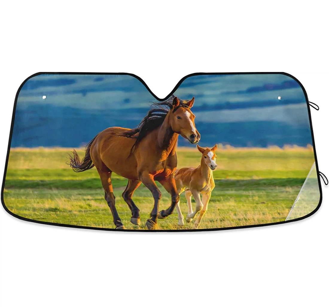Horse Mothers Day African Sunset Auto Sun Shade