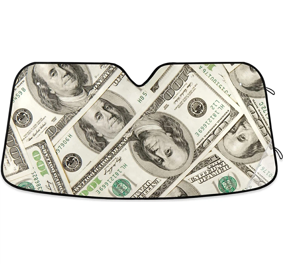 Money Dollar Auto Sun Shade