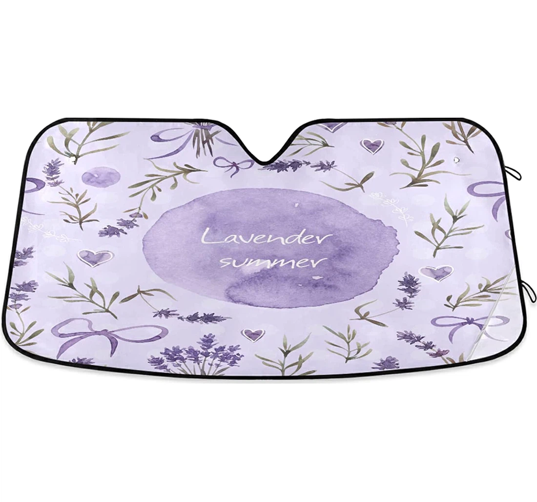 Lavender Purple Flowers Auto Sun Shade