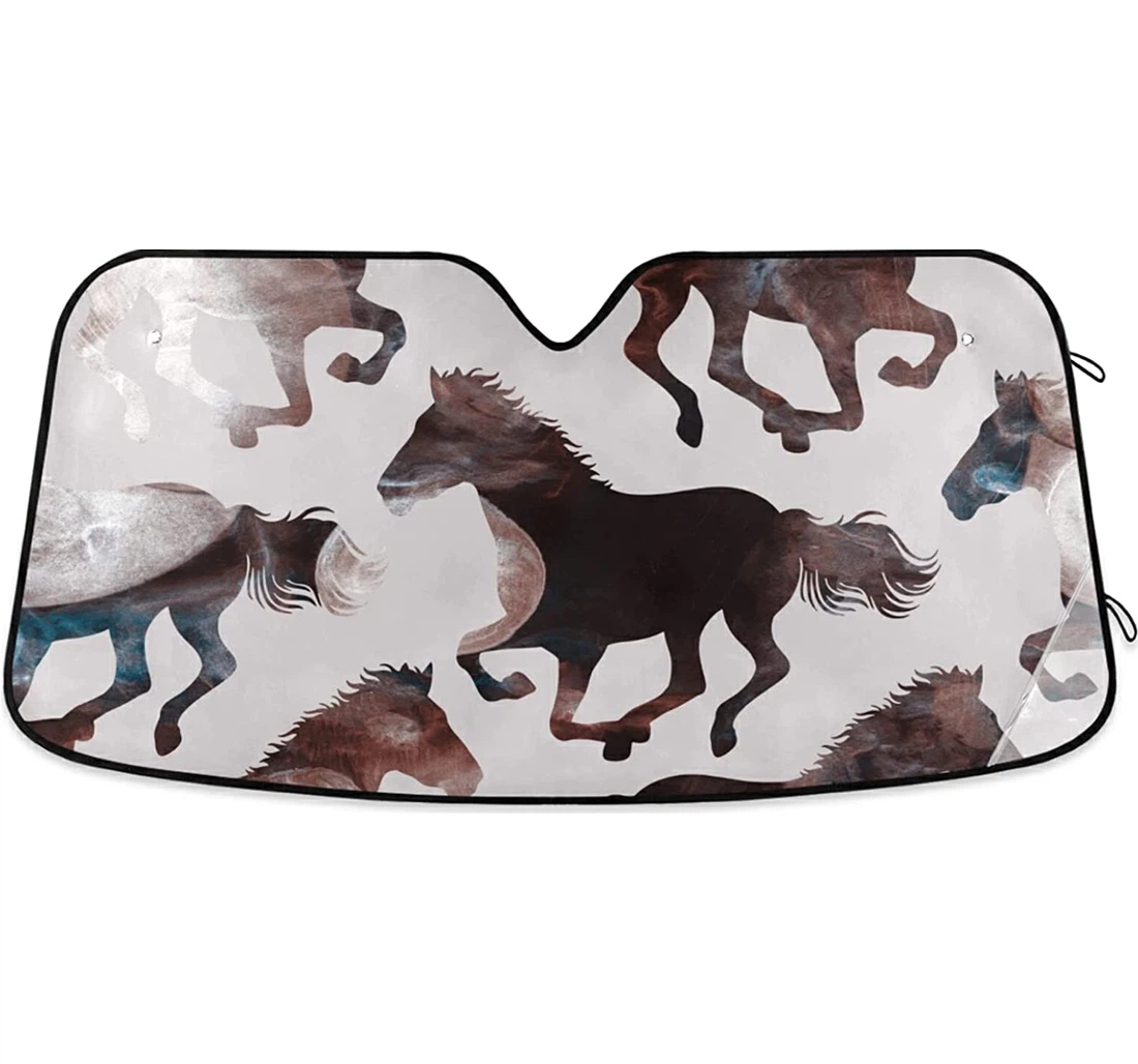 Horses Tie Dye Marbe Auto Sun Shade