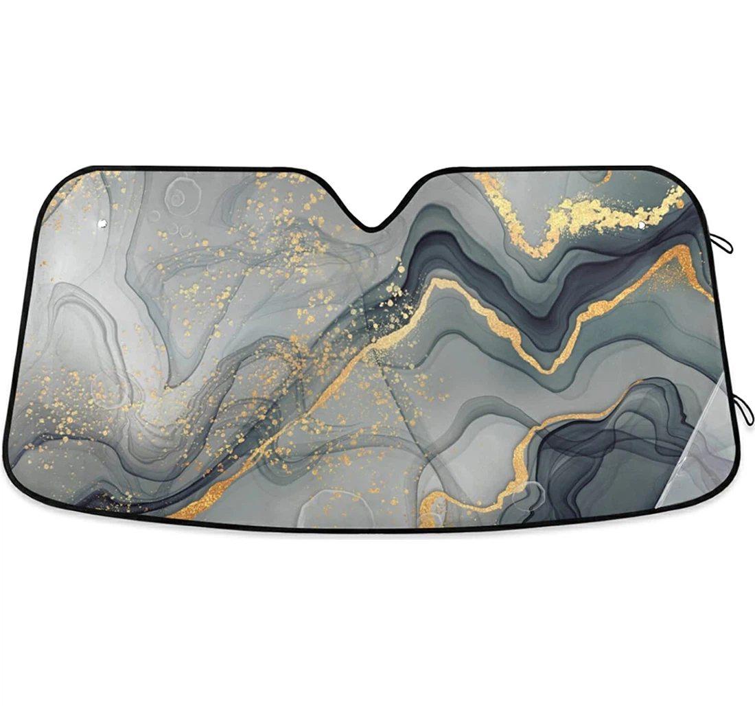 Black White Marble Auto Sun Shade