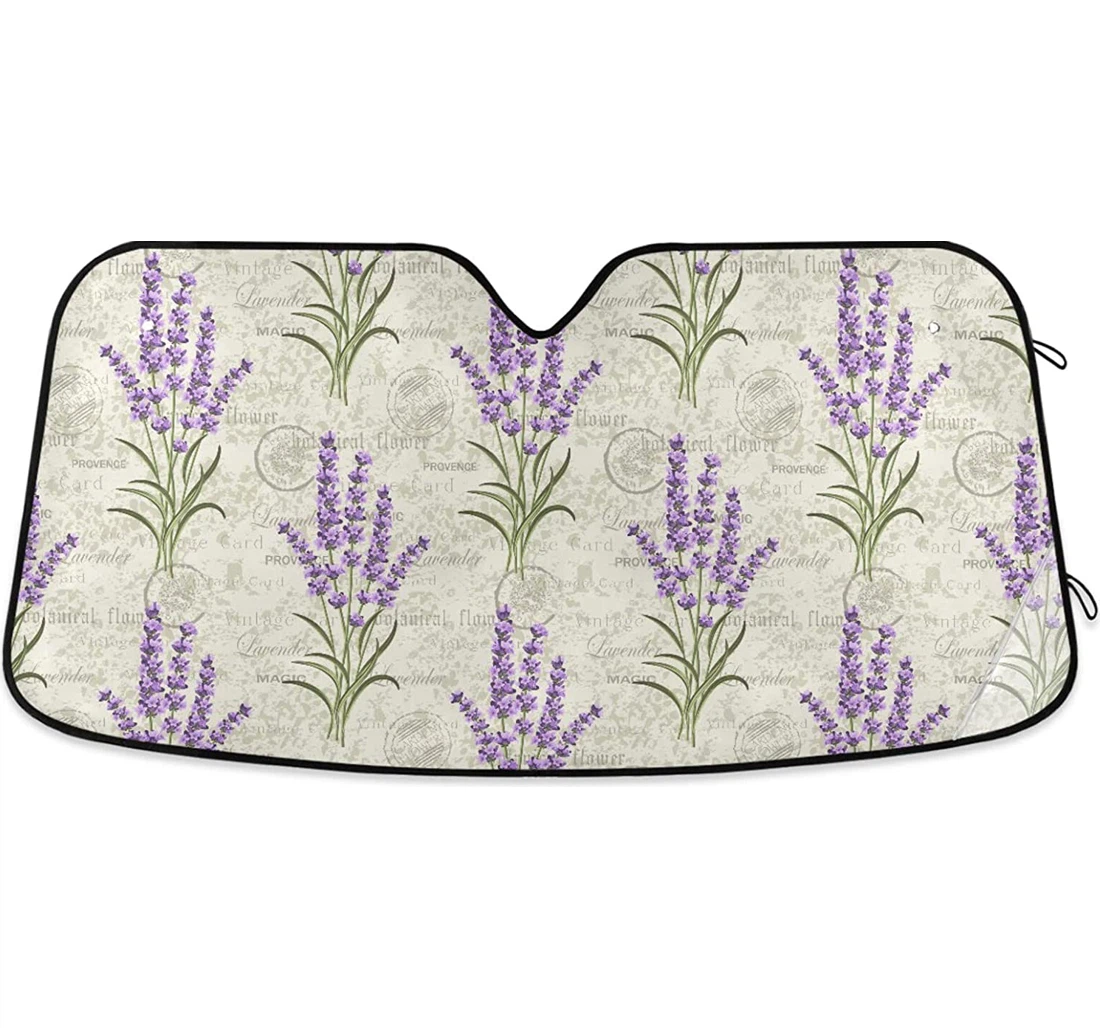 Vintage Lavender Flower Auto Sun Shade