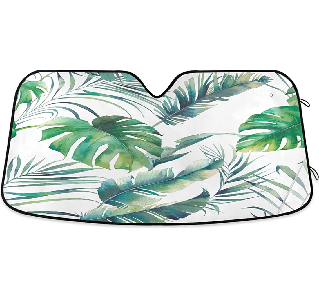 Summer Palm Trees Tropical Leaves Auto Sun Shade