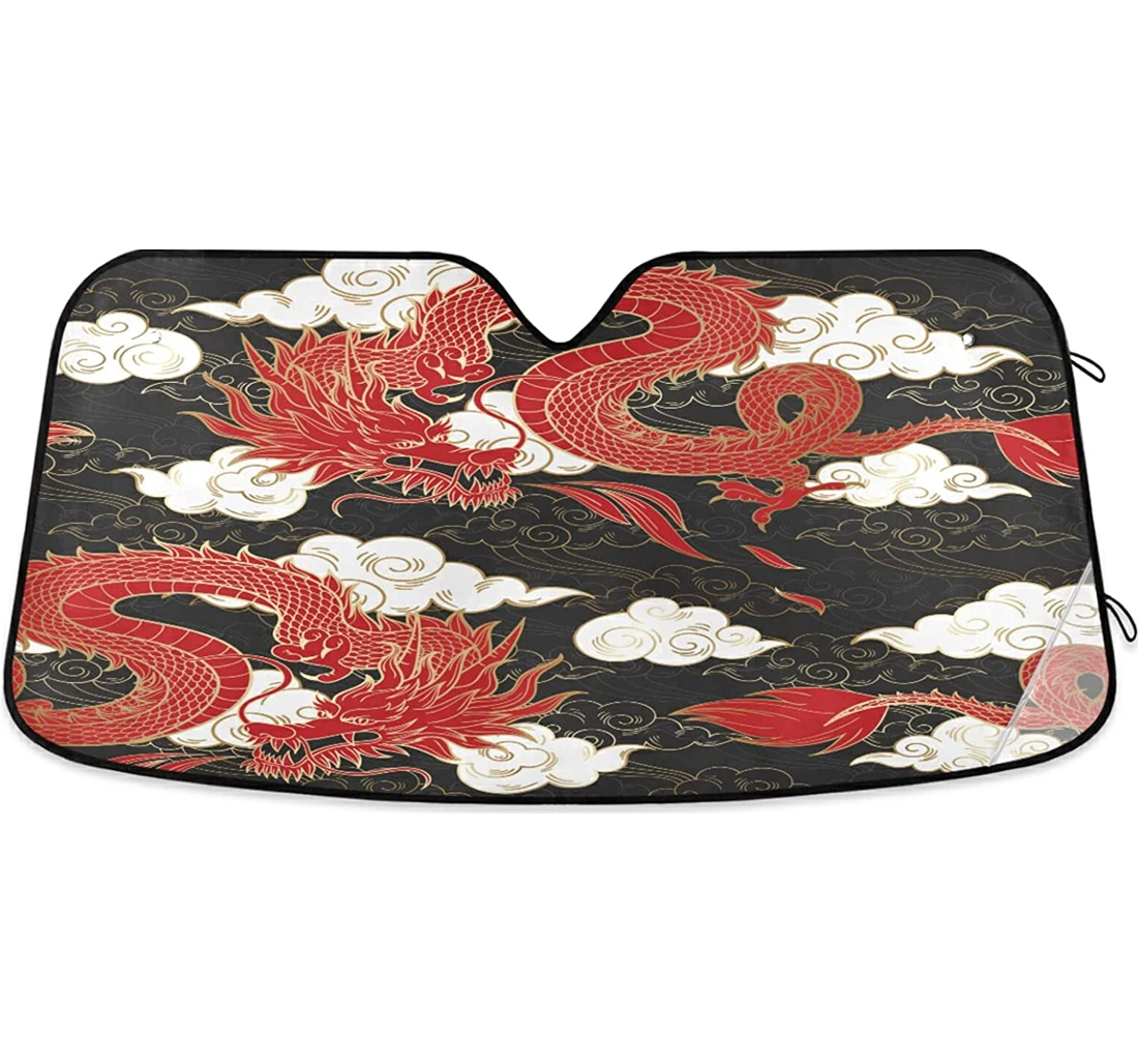 Chinese Tattoo Dragon Auto Sun Shade