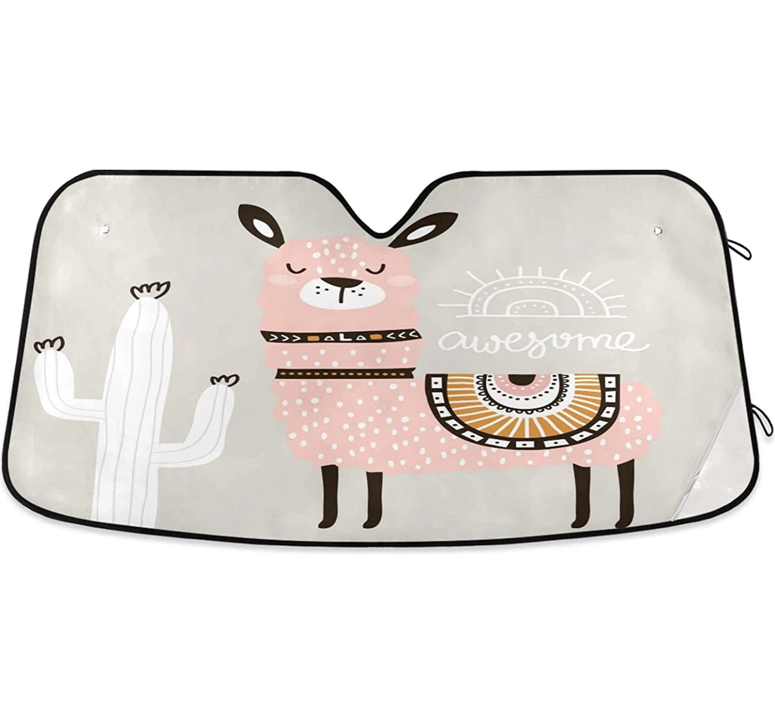 Cartoon Camel Tribal Style Auto Sun Shade