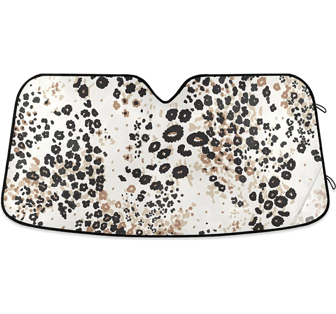 Brown Floral Leopard Auto Sun Shade