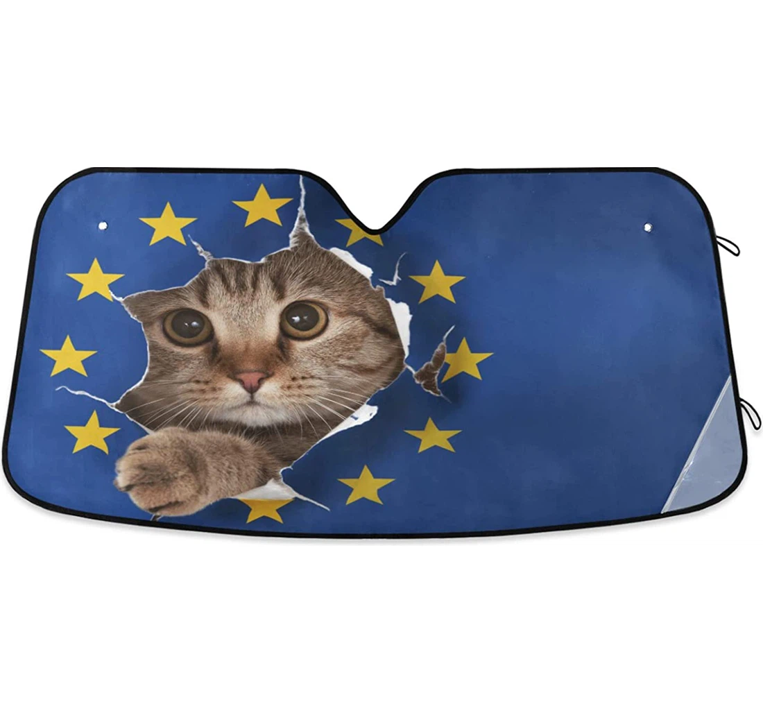 Patriotic British Cat Auto Sun Shade