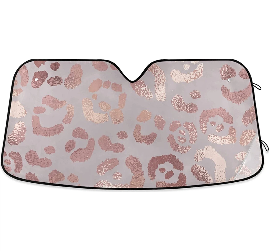 Rose Gold Leopard Auto Sun Shade