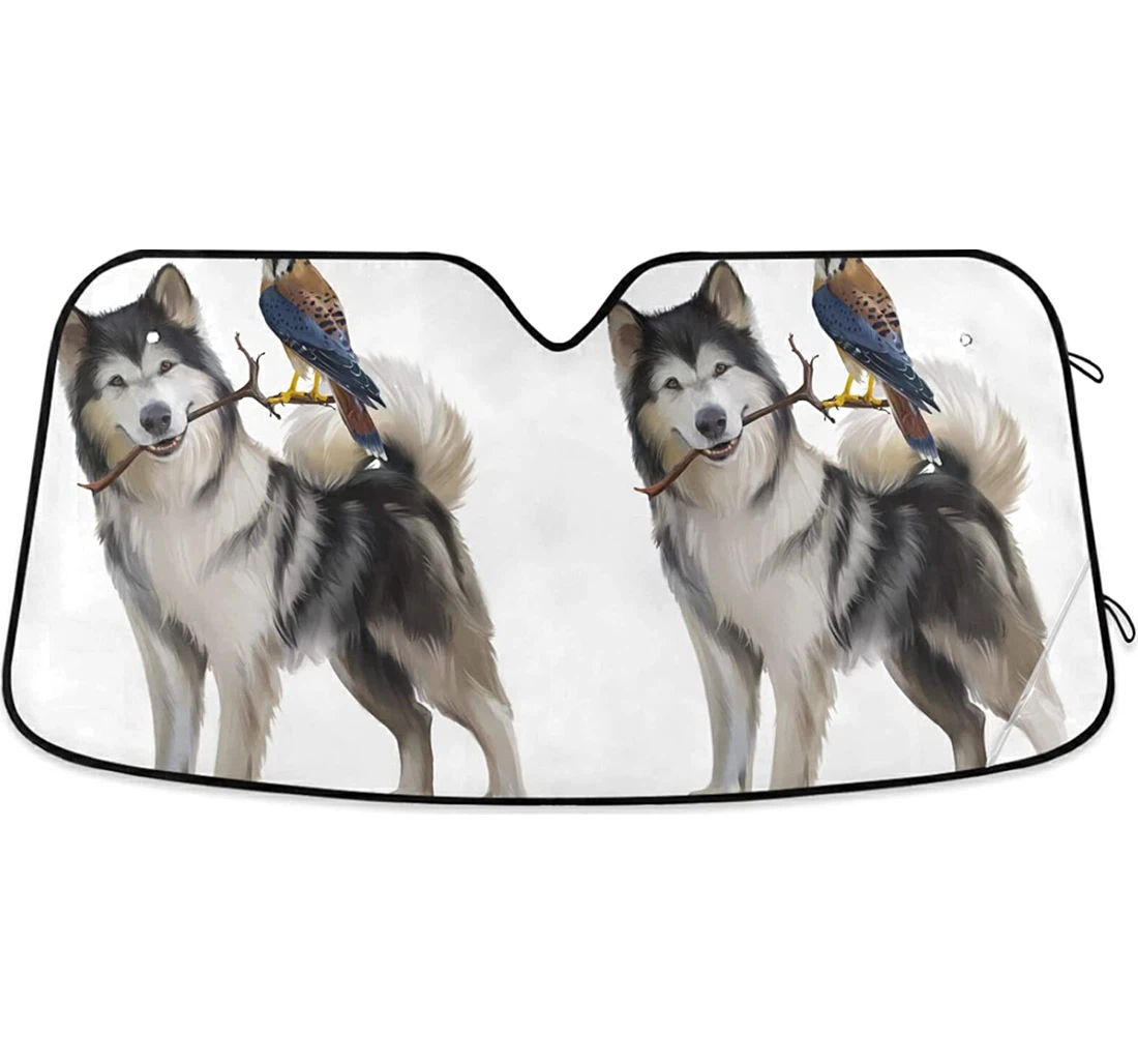 Alaskan Malamute American Kestrel Auto Sun Shade